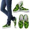 Green Kelly Camo Print Men Slip On Shoes