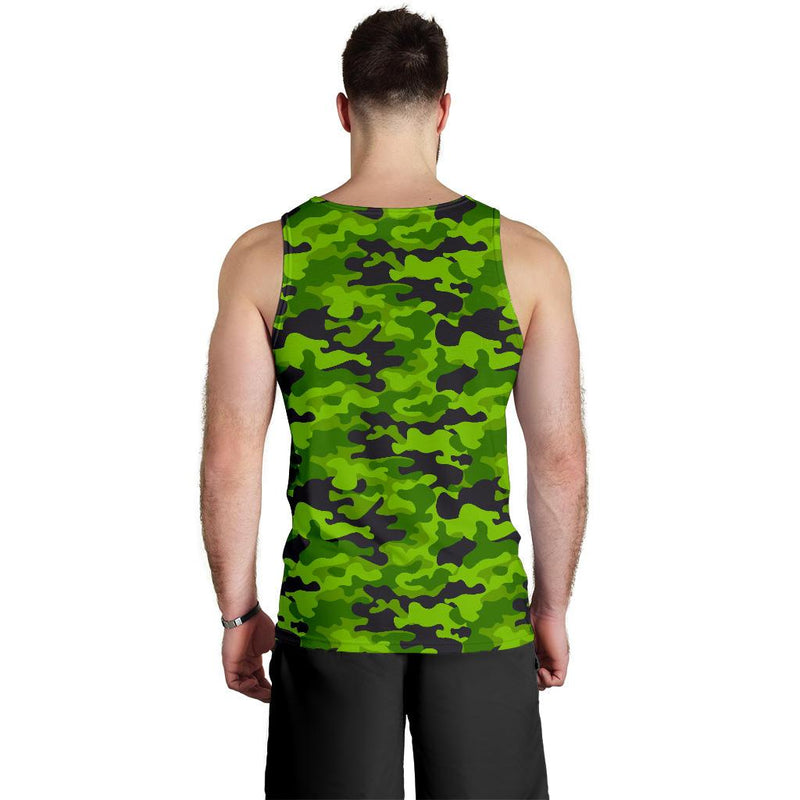 Green Kelly Camo Print Men Tank Top