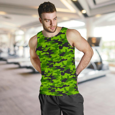 Green Kelly Camo Print Men Tank Top