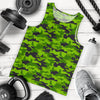 Green Kelly Camo Print Men Tank Top