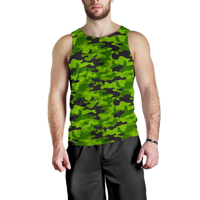 Green Kelly Camo Print Men Tank Top