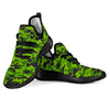 Green Kelly Camo Print Mesh Knit Sneakers Shoes