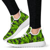 Green Kelly Camo Print Mesh Knit Sneakers Shoes