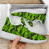 Green Kelly Camo Print Mesh Knit Sneakers Shoes