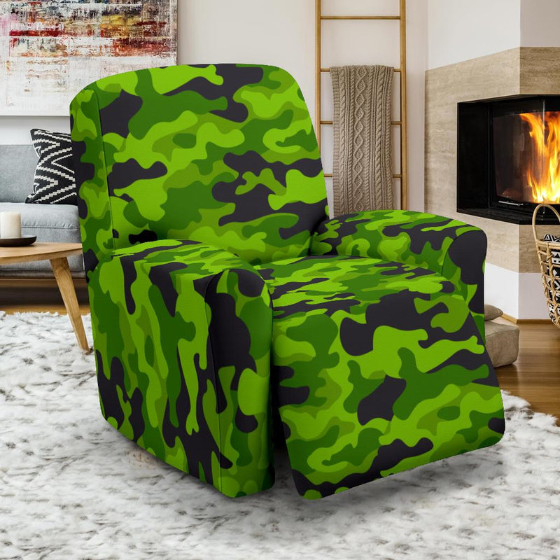 Green Kelly Camo Print Recliner Slipcover-JORJUNE.COM