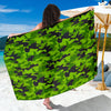 Green Kelly Camo Print Sarong Pareo Wrap