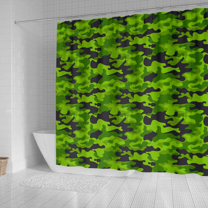 Green Kelly Camo Print Shower Curtain