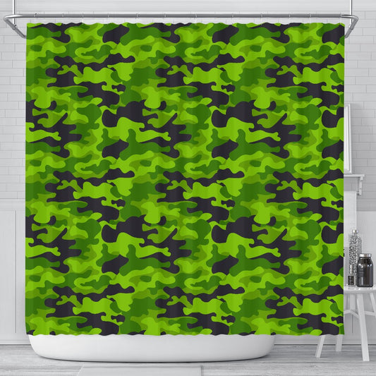Green Kelly Camo Print Shower Curtain