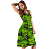 Green Kelly Camo Print Sleeveless Mini Dress