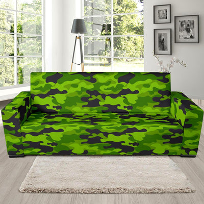 Green Kelly Camo Print Sofa Slipcover-JORJUNE.COM