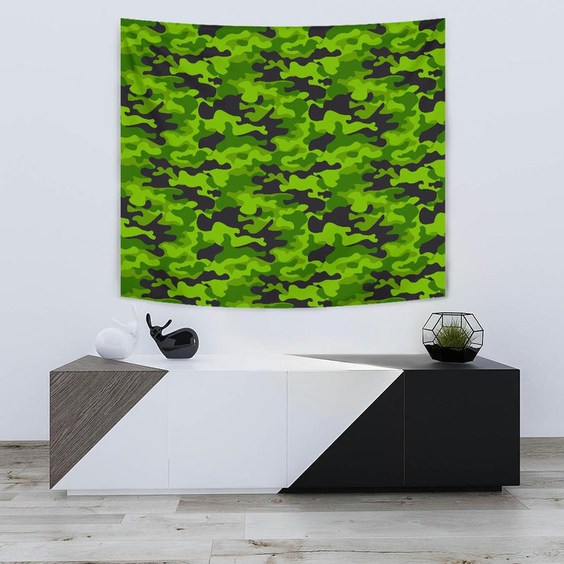 Green Kelly Camo Print Tapestry