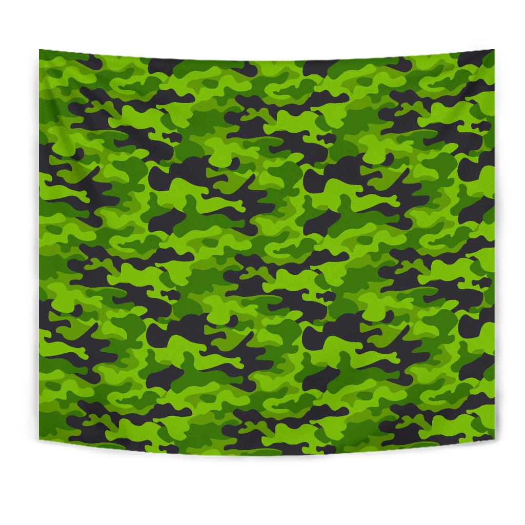 Green Kelly Camo Print Tapestry