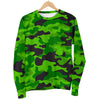 Green Kelly Camo Print Women Crewneck Sweatshirt