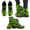 Green Kelly Camo Print Women Leather Boots