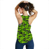 Green Kelly Camo Print Women Racerback Tank Top