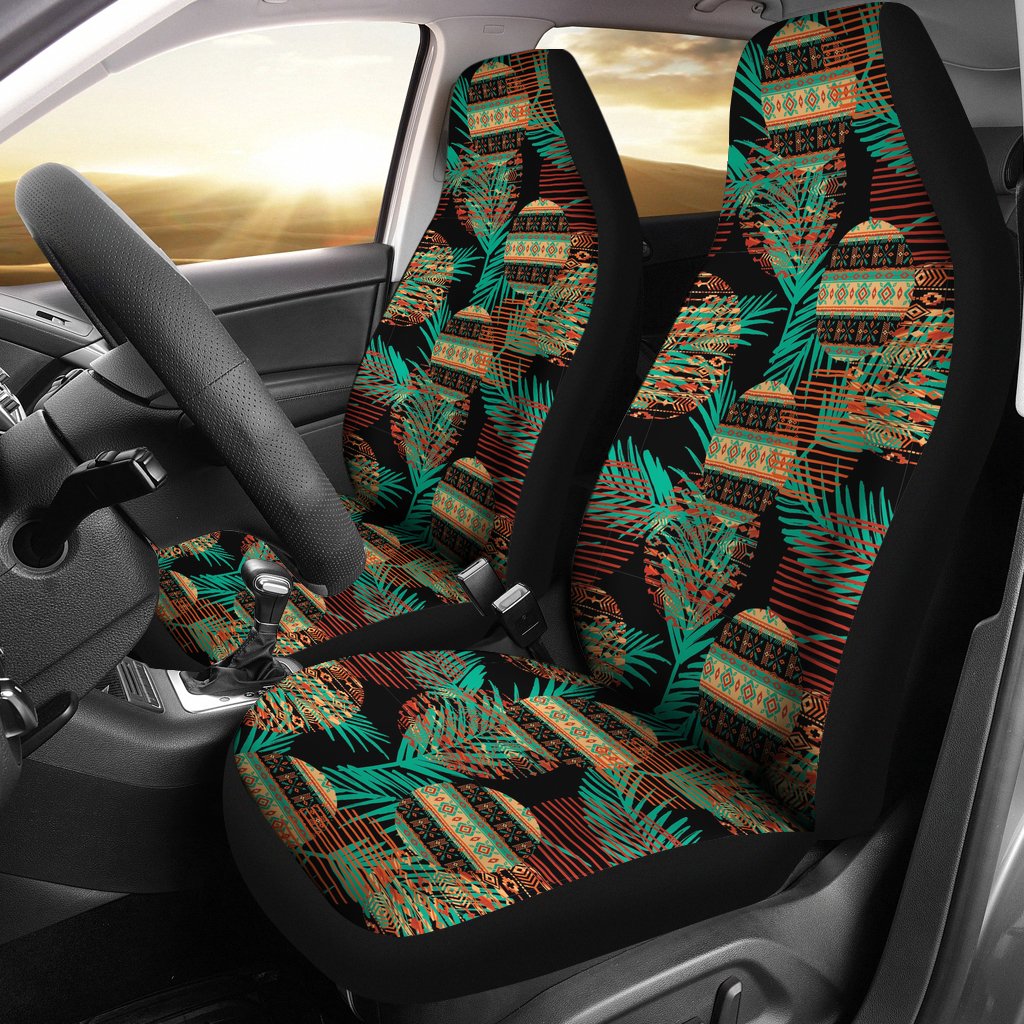 Green Leaf Tribal Pattern Universal Fit Car Seat Covers