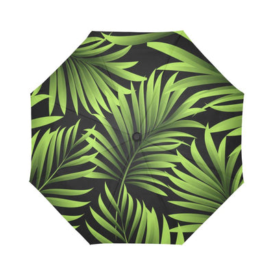 Green Neon Tropical Palm Automatic Foldable Umbrella
