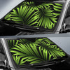 Green Neon Tropical Palm Leaves Car Sun Shade-JorJune