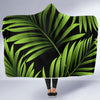 Green Neon Tropical Palm Leaves Hooded Blanket-JORJUNE.COM