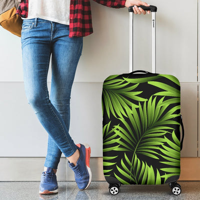 Green Neon Tropical Palm Leaves Luggage Protective Cover