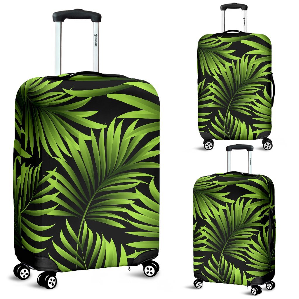 Green Neon Tropical Palm Leaves Luggage Protective Cover