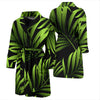 Green Neon Tropical Palm Leaves Men Bath Robe