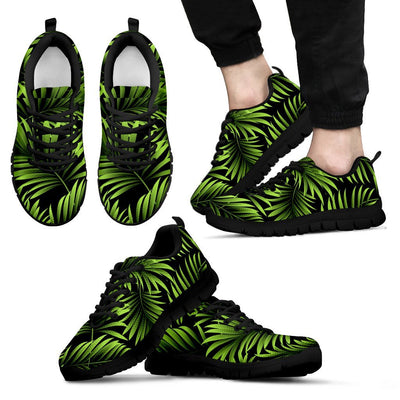Green Neon Tropical Palm Leaves Men Sneakers