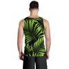 Green Neon Tropical Palm Leaves Men Tank Top