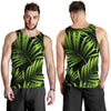 Green Neon Tropical Palm Leaves Men Tank Top