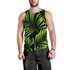 Green Neon Tropical Palm Leaves Men Tank Top