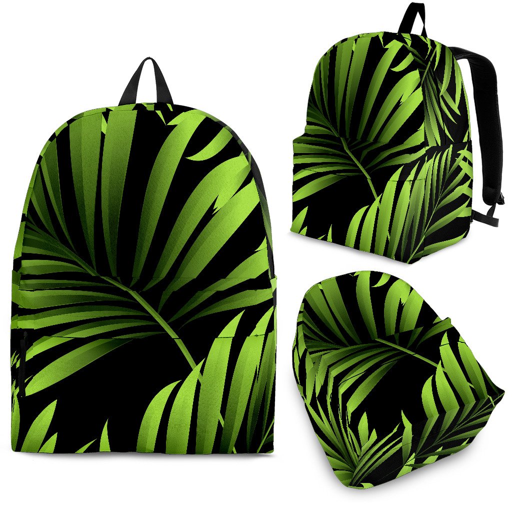 Green Neon Tropical Palm Leaves Premium Backpack