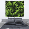 Green Neon Tropical Palm Leaves Tapestry