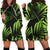 Green Neon Tropical Palm Leaves Women Hoodie Dress