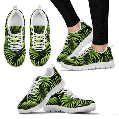 Green Neon Tropical Palm Leaves Women Sneakers