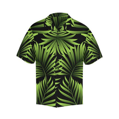 Green Neon Tropical Palm Men Hawaiian Shirt