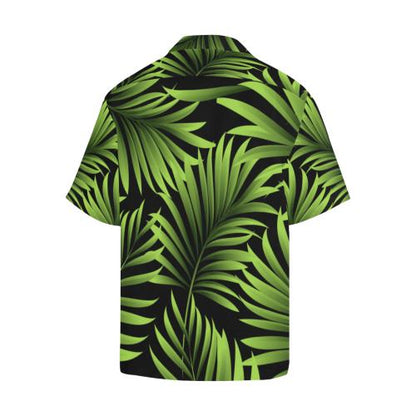 Green Neon Tropical Palm Men Hawaiian Shirt