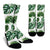 Green Pattern Tropical Palm Leaves Crew Socks