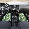 Green Pattern Tropical Palm Leaves Front and Back Car Floor Mats