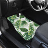 Green Pattern Tropical Palm Leaves Front and Back Car Floor Mats