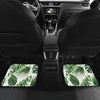 Green Pattern Tropical Palm Leaves Front and Back Car Floor Mats