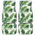 Green Pattern Tropical Palm Leaves Front and Back Car Floor Mats