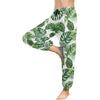 Green Pattern Tropical Palm Leaves Harem Pants