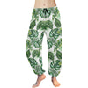 Green Pattern Tropical Palm Leaves Harem Pants