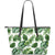 Green Pattern Tropical Palm Leaves Large Leather Tote Bag