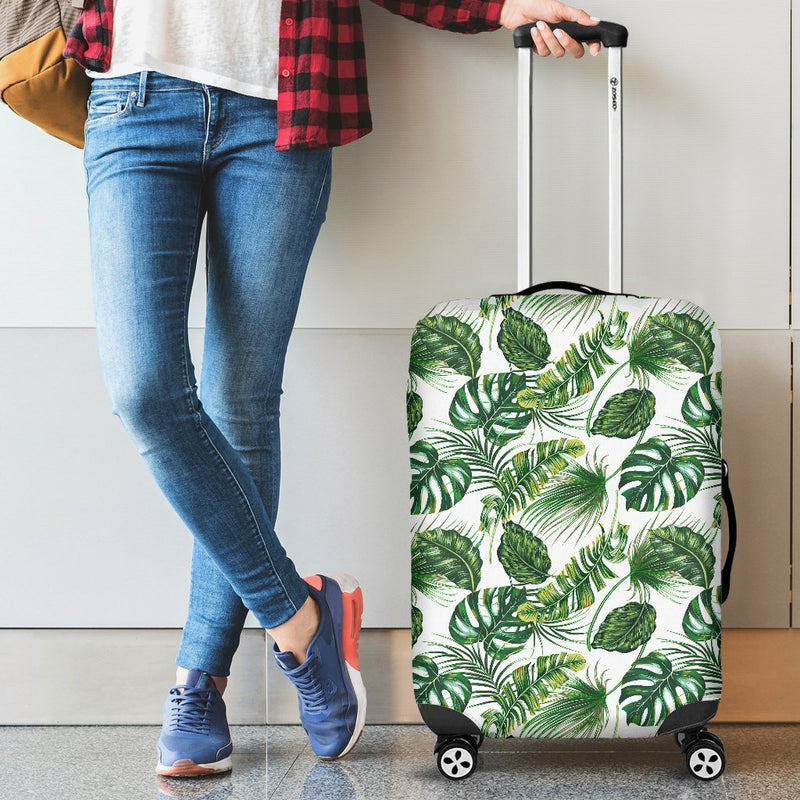 Green Pattern Tropical Palm Leaves Luggage Protective Cover