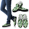 Green Pattern Tropical Palm Leaves Men Canvas Slip On Shoes
