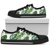 Green Pattern Tropical Palm Leaves Men Low Top Shoes