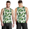 Green Pattern Tropical Palm Leaves Men Tank Top