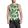 Green Pattern Tropical Palm Leaves Men Tank Top