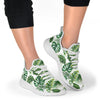 Green Pattern Tropical Palm Leaves Mesh Knit Sneakers Shoes